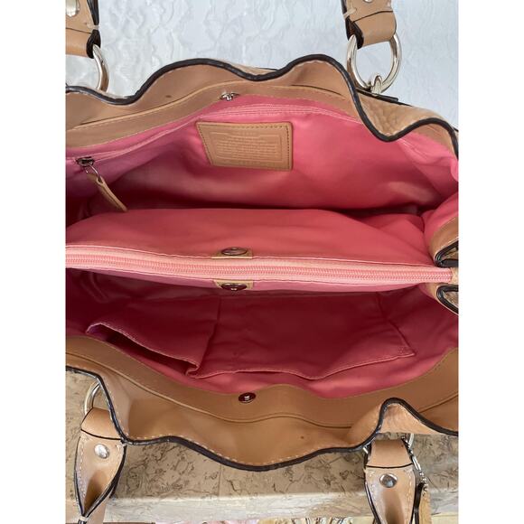 Coach penelope F14686 light melon pebble Leather Satchel BAG PURSE - Picture 8 of 9